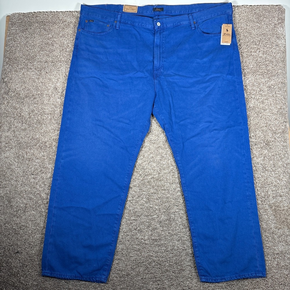 Polo Ralph Lauren Varick Slim Straight Hemp Denim Pants Blue 50B x 30 NWT